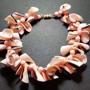 Vintage Les Bernard pink necklace,  choker